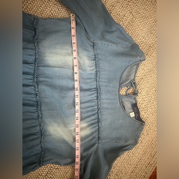 Blue Rain Size Large Denim Long Sleeve Top - Picture 7 of 11